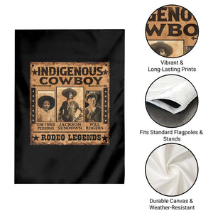 Native American Cowboy Rodeo Legends Garden Flag Vintage Western Country Cowboy TS11 Print Your Wear