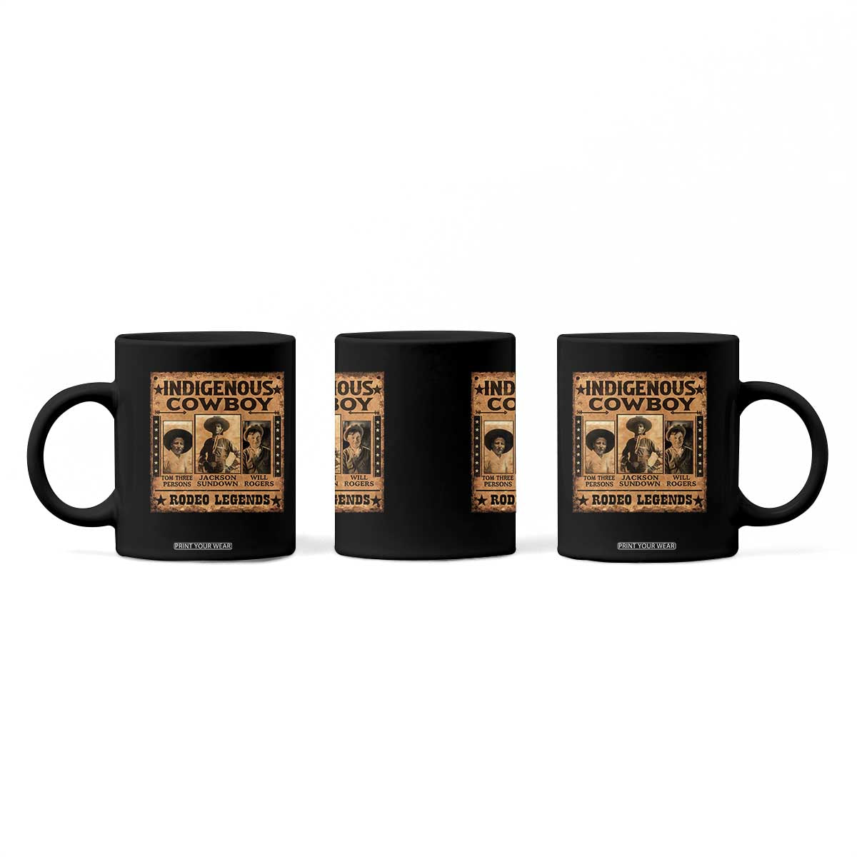 Native American Cowboy Rodeo Legends Coffee Mug Vintage Western Country Cowboy TS11 Print Your Wear