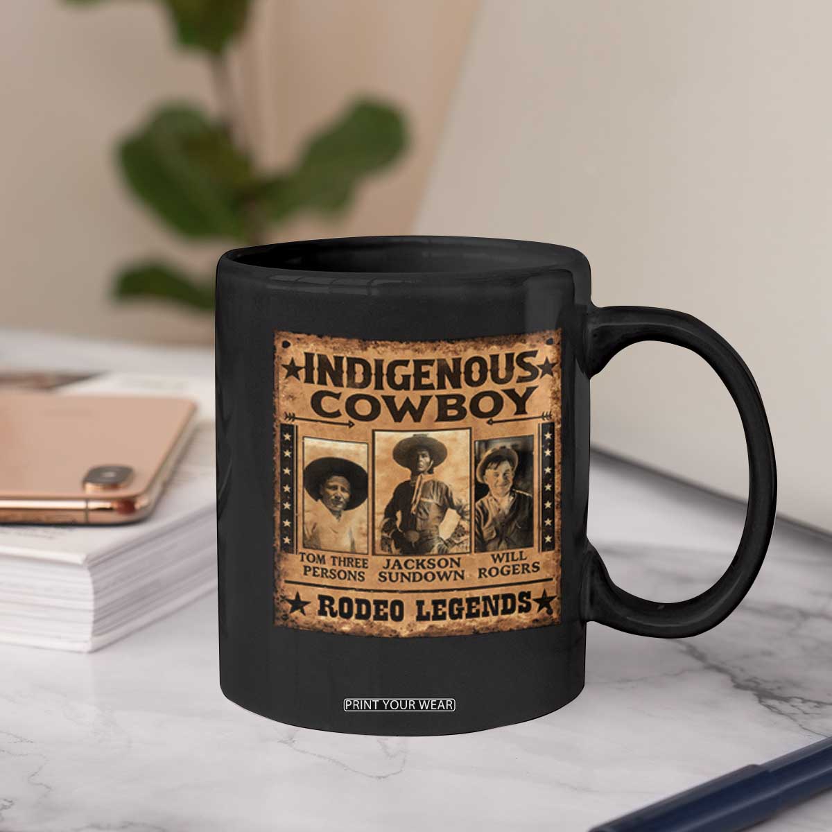 Native American Cowboy Rodeo Legends Coffee Mug Vintage Western Country Cowboy TS11 Print Your Wear