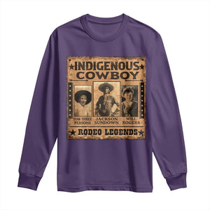 Native American Cowboy Rodeo Legends Long Sleeve Shirt Vintage Western Country Cowboy TS11 Purple Print Your Wear