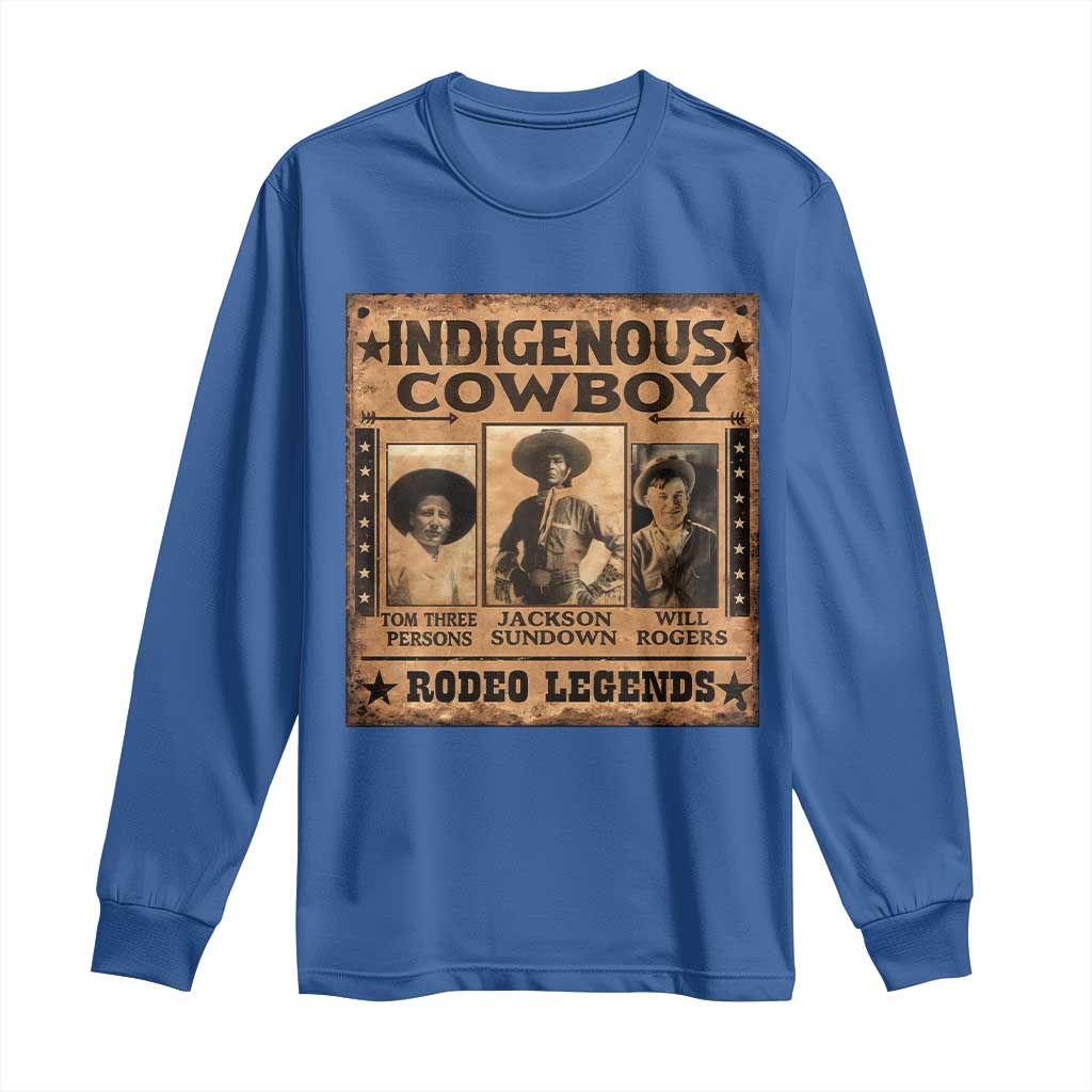 Native American Cowboy Rodeo Legends Long Sleeve Shirt Vintage Western Country Cowboy TS11 Royal Blue Print Your Wear