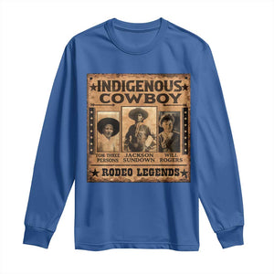 Native American Cowboy Rodeo Legends Long Sleeve Shirt Vintage Western Country Cowboy TS11 Royal Blue Print Your Wear