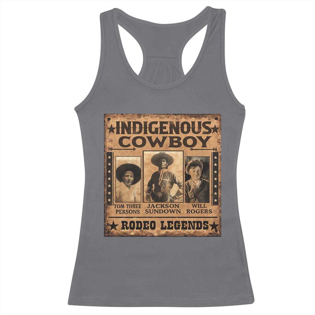 Native American Cowboy Rodeo Legends Racerback Tank Top Vintage Western Country Cowboy TS11 Charcoal Print Your Wear