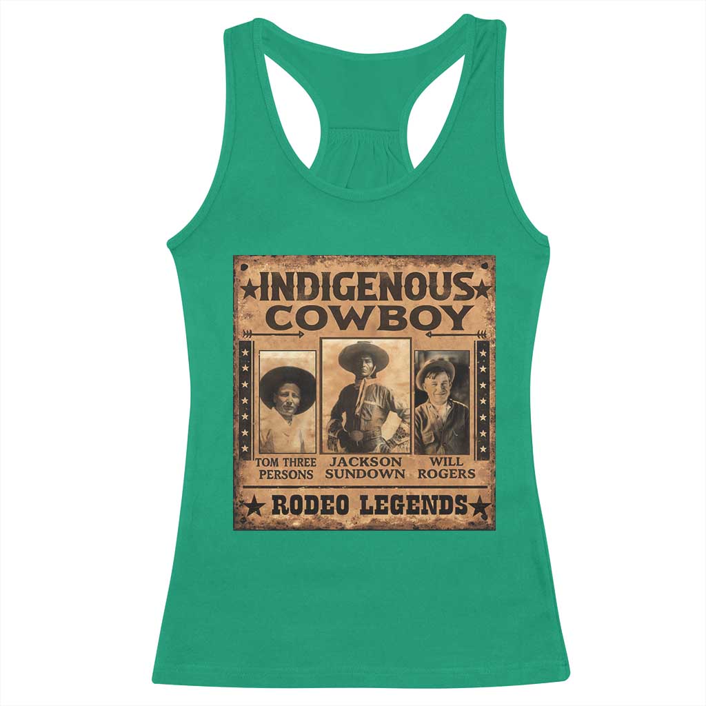 Native American Cowboy Rodeo Legends Racerback Tank Top Vintage Western Country Cowboy TS11 Irish Green Print Your Wear