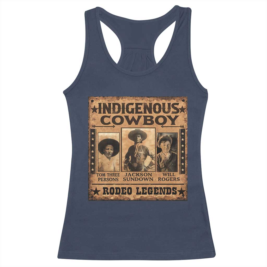 Native American Cowboy Rodeo Legends Racerback Tank Top Vintage Western Country Cowboy TS11 Navy Print Your Wear