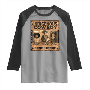 Native American Cowboy Rodeo Legends Raglan Shirt Vintage Western Country Cowboy TS11 Sport Gray Black Print Your Wear