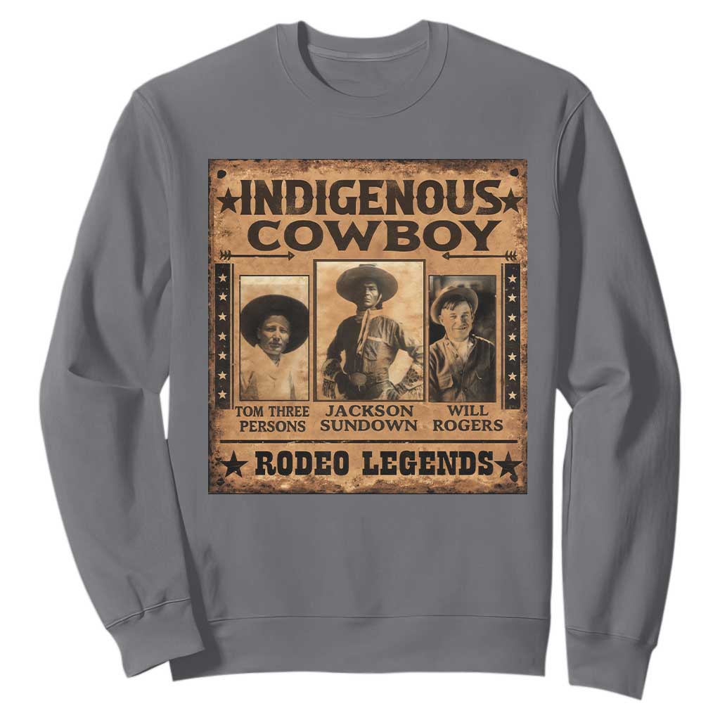 Native American Cowboy Rodeo Legends Sweatshirt Vintage Western Country Cowboy TS11 Charcoal Print Your Wear