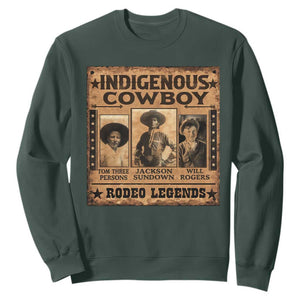 Native American Cowboy Rodeo Legends Sweatshirt Vintage Western Country Cowboy TS11 Dark Forest Green Print Your Wear
