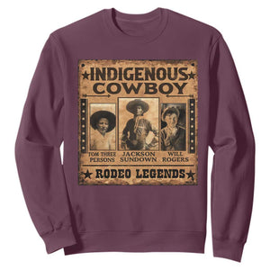 Native American Cowboy Rodeo Legends Sweatshirt Vintage Western Country Cowboy TS11 Maroon Print Your Wear