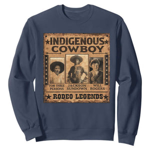 Native American Cowboy Rodeo Legends Sweatshirt Vintage Western Country Cowboy TS11 Navy Print Your Wear