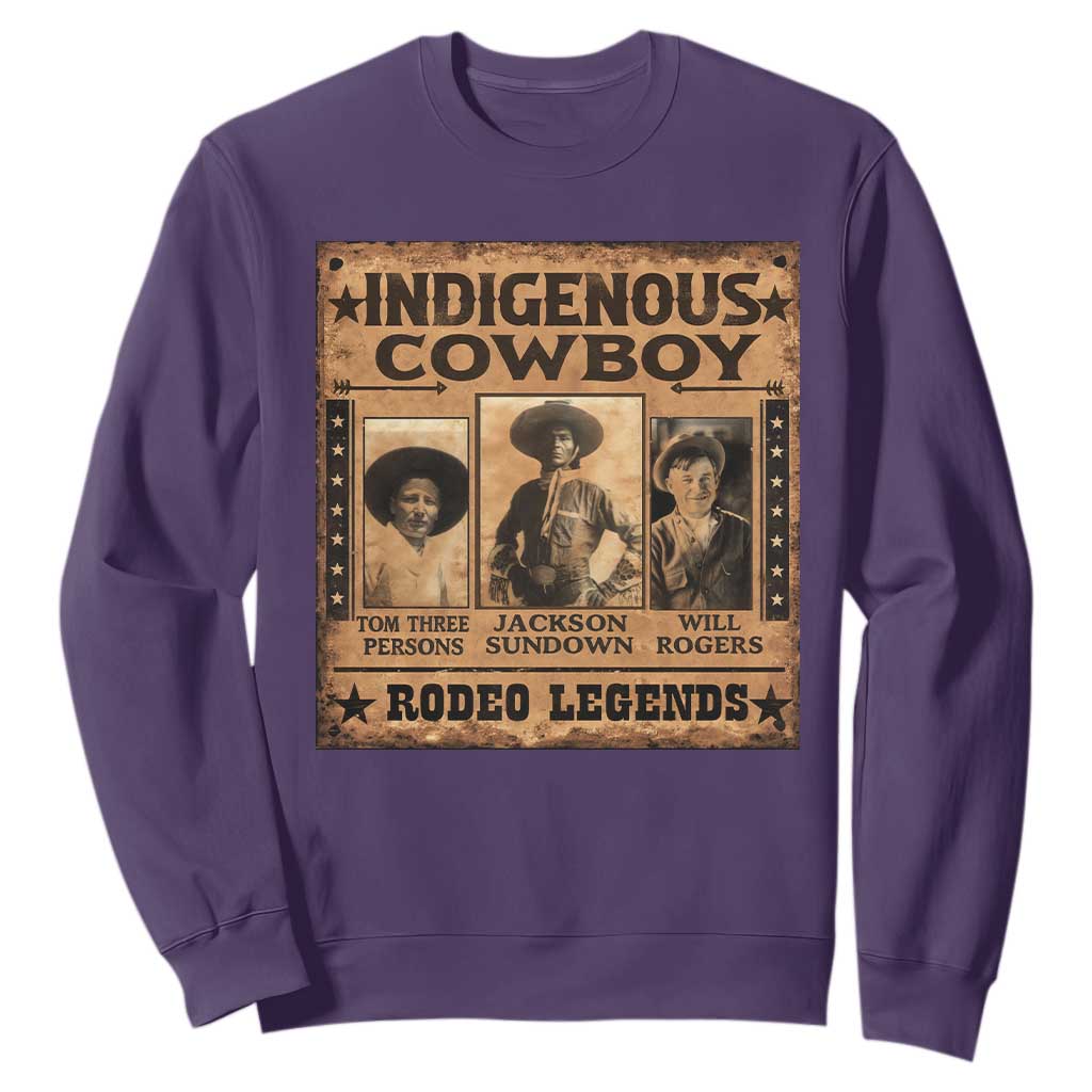 Native American Cowboy Rodeo Legends Sweatshirt Vintage Western Country Cowboy TS11 Purple Print Your Wear