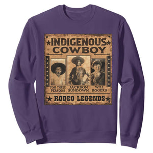 Native American Cowboy Rodeo Legends Sweatshirt Vintage Western Country Cowboy TS11 Purple Print Your Wear