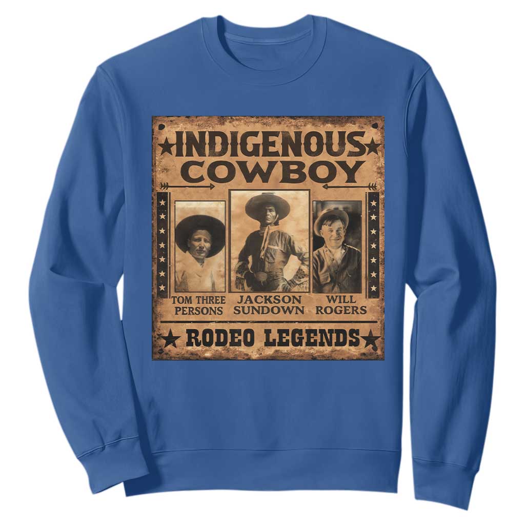 Native American Cowboy Rodeo Legends Sweatshirt Vintage Western Country Cowboy TS11 Royal Blue Print Your Wear