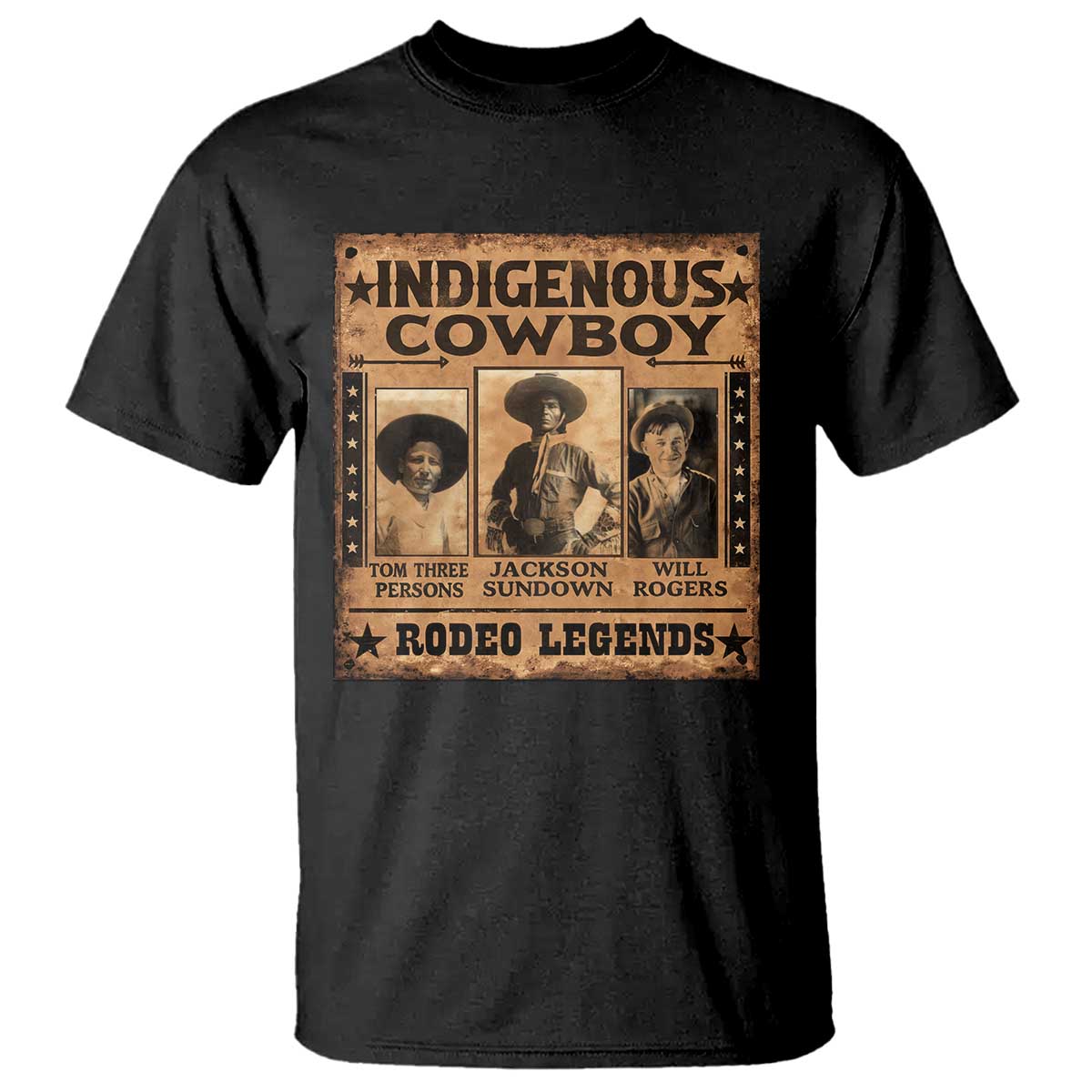 Native American Cowboy Rodeo Legends T Shirt Vintage Western Country Cowboy TS11 Black Print Your Wear