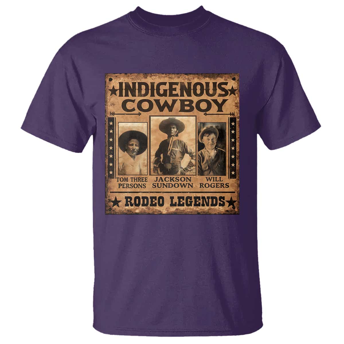 Native American Cowboy Rodeo Legends T Shirt Vintage Western Country Cowboy TS11 Purple Print Your Wear