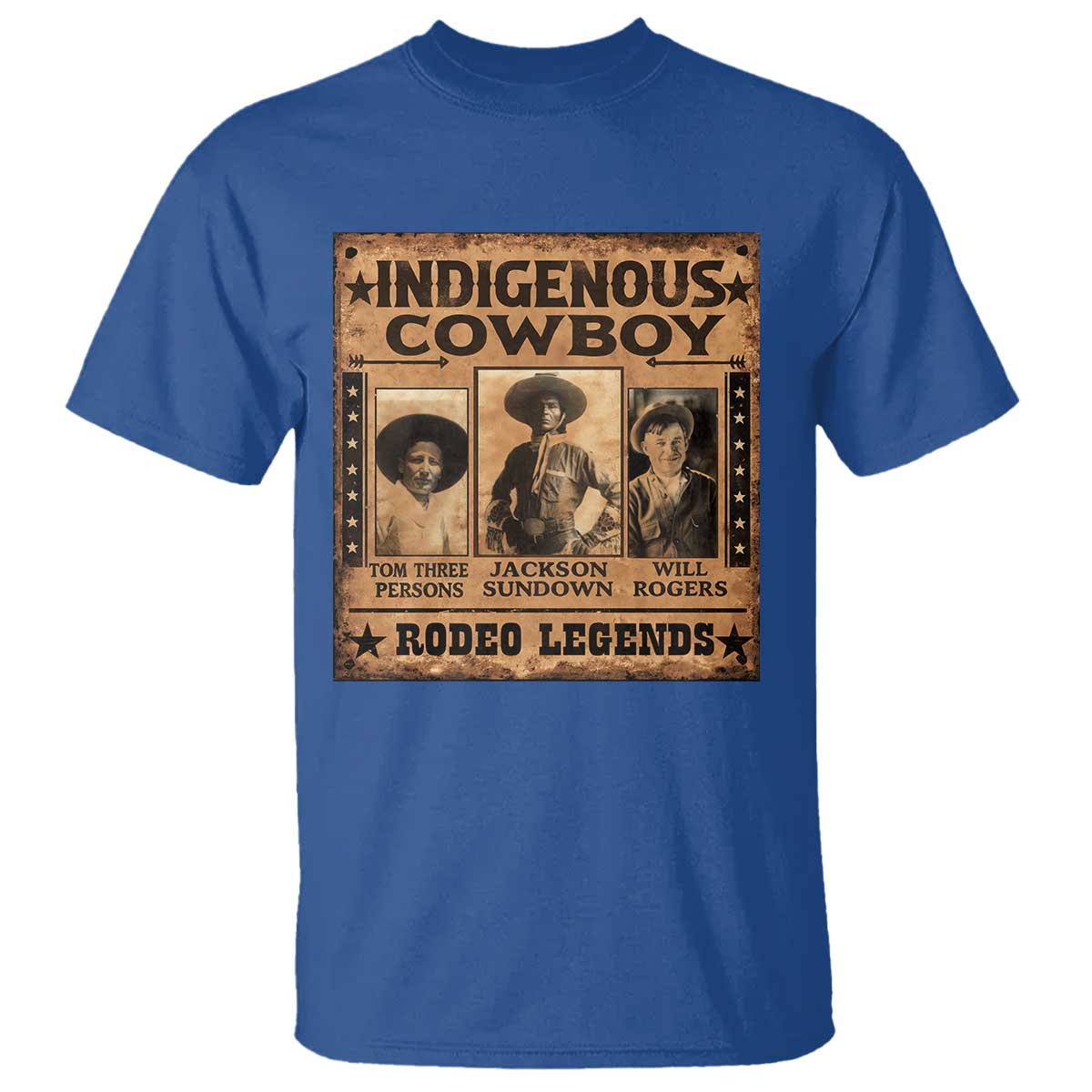 Native American Cowboy Rodeo Legends T Shirt Vintage Western Country Cowboy TS11 Royal Blue Print Your Wear