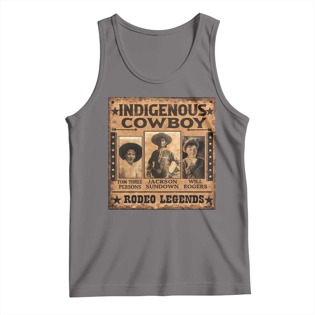 Native American Cowboy Rodeo Legends Tank Top Vintage Western Country Cowboy TS11 Deep Heather Print Your Wear