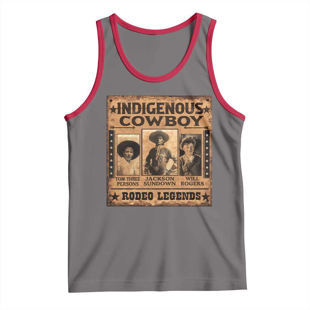Native American Cowboy Rodeo Legends Tank Top Vintage Western Country Cowboy TS11 Deep Heather Red Print Your Wear