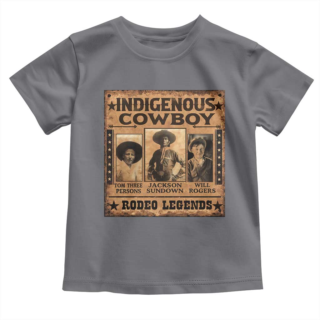 Native American Cowboy Rodeo Legends Toddler T Shirt Vintage Western Country Cowboy TS11 Charcoal Print Your Wear