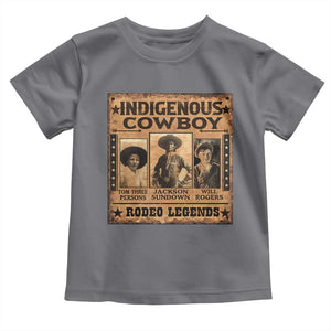 Native American Cowboy Rodeo Legends Toddler T Shirt Vintage Western Country Cowboy TS11 Charcoal Print Your Wear