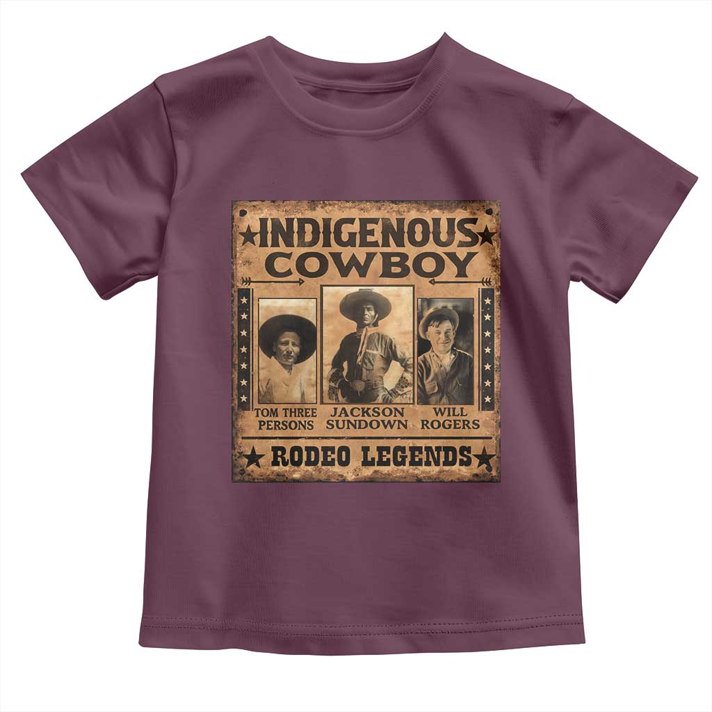 Native American Cowboy Rodeo Legends Toddler T Shirt Vintage Western Country Cowboy TS11 Maroon Print Your Wear