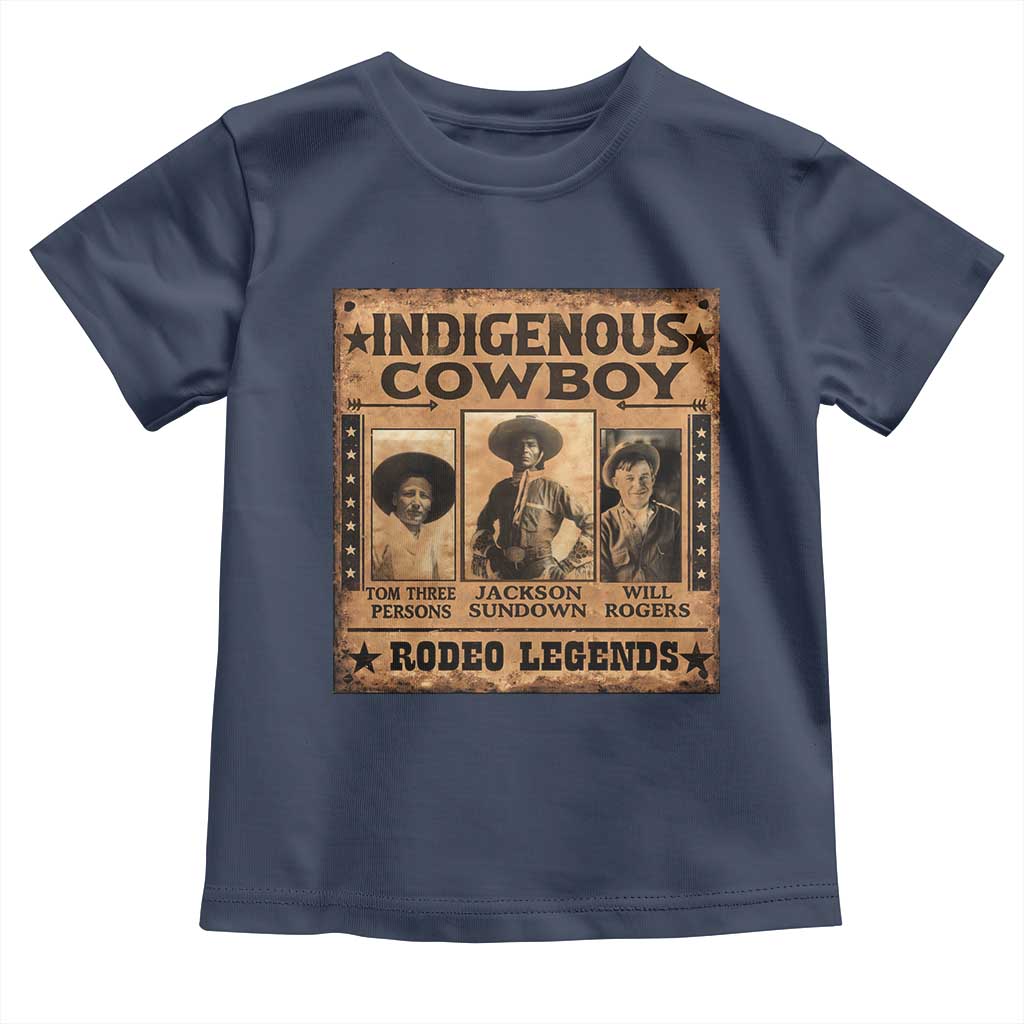 Native American Cowboy Rodeo Legends Toddler T Shirt Vintage Western Country Cowboy TS11 Navy Print Your Wear