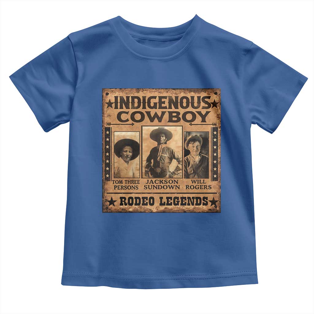 Native American Cowboy Rodeo Legends Toddler T Shirt Vintage Western Country Cowboy TS11 Royal Blue Print Your Wear