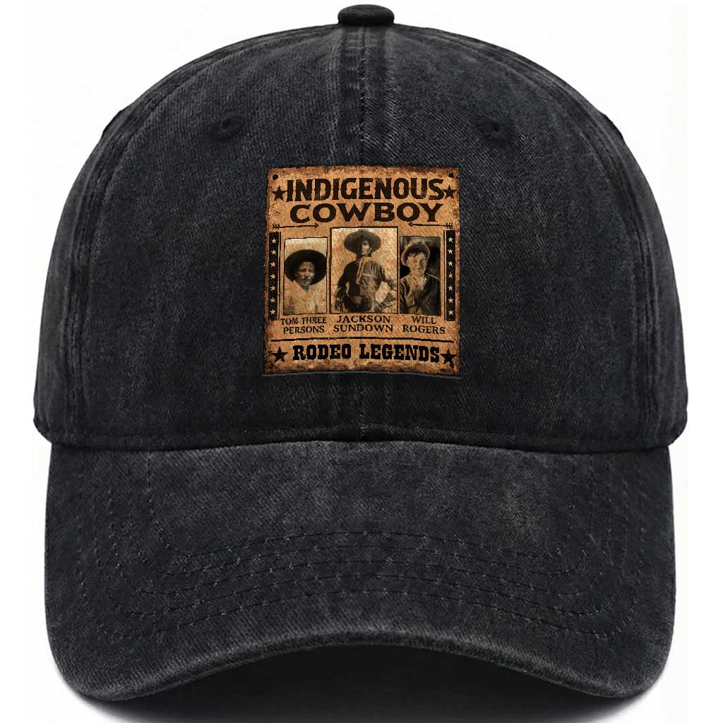 Native American Cowboy Rodeo Legends Washed Cotton Baseball Cap Vintage Western Country Cowboy TS11 Print Your Wear