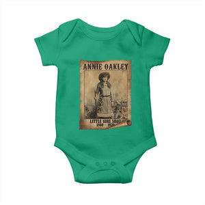 Annie Oakley Baby Onesie Little Sure Shot The Legendary Cowgirl TS11 Irish Green Print Your Wear