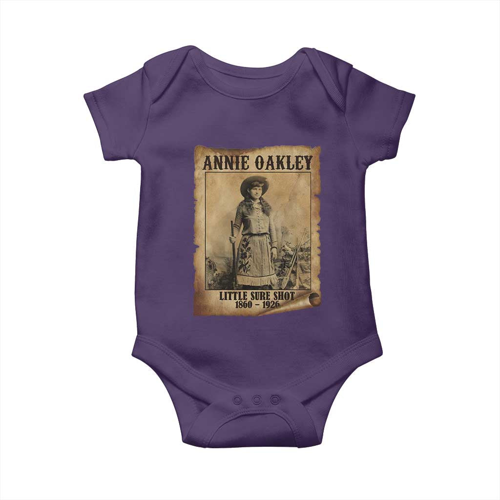 Annie Oakley Baby Onesie Little Sure Shot The Legendary Cowgirl TS11 Purple Print Your Wear
