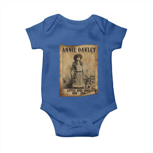 Annie Oakley Baby Onesie Little Sure Shot The Legendary Cowgirl TS11 Royal Blue Print Your Wear