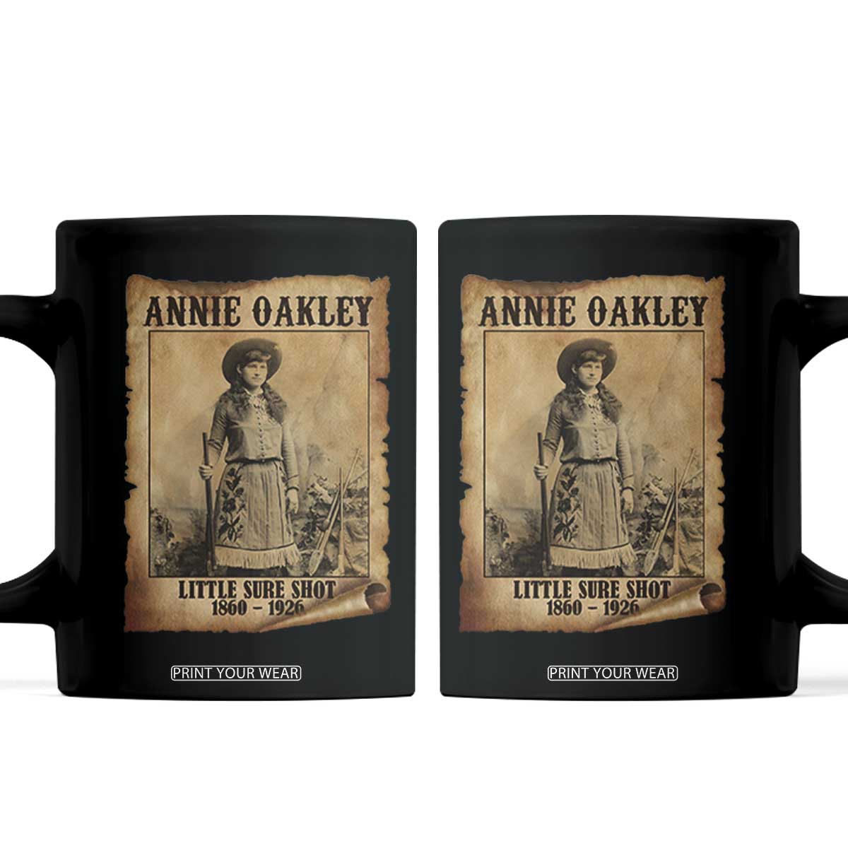 Annie Oakley Coffee Mug Little Sure Shot The Legendary Cowgirl TS11 Black Print Your Wear