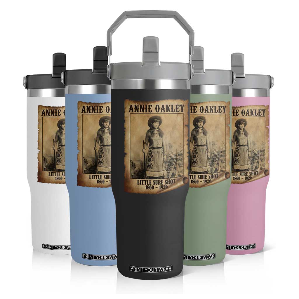 Annie Oakley Flip Straw Tumbler Little Sure Shot The Legendary Cowgirl TS11 Print Your Wear