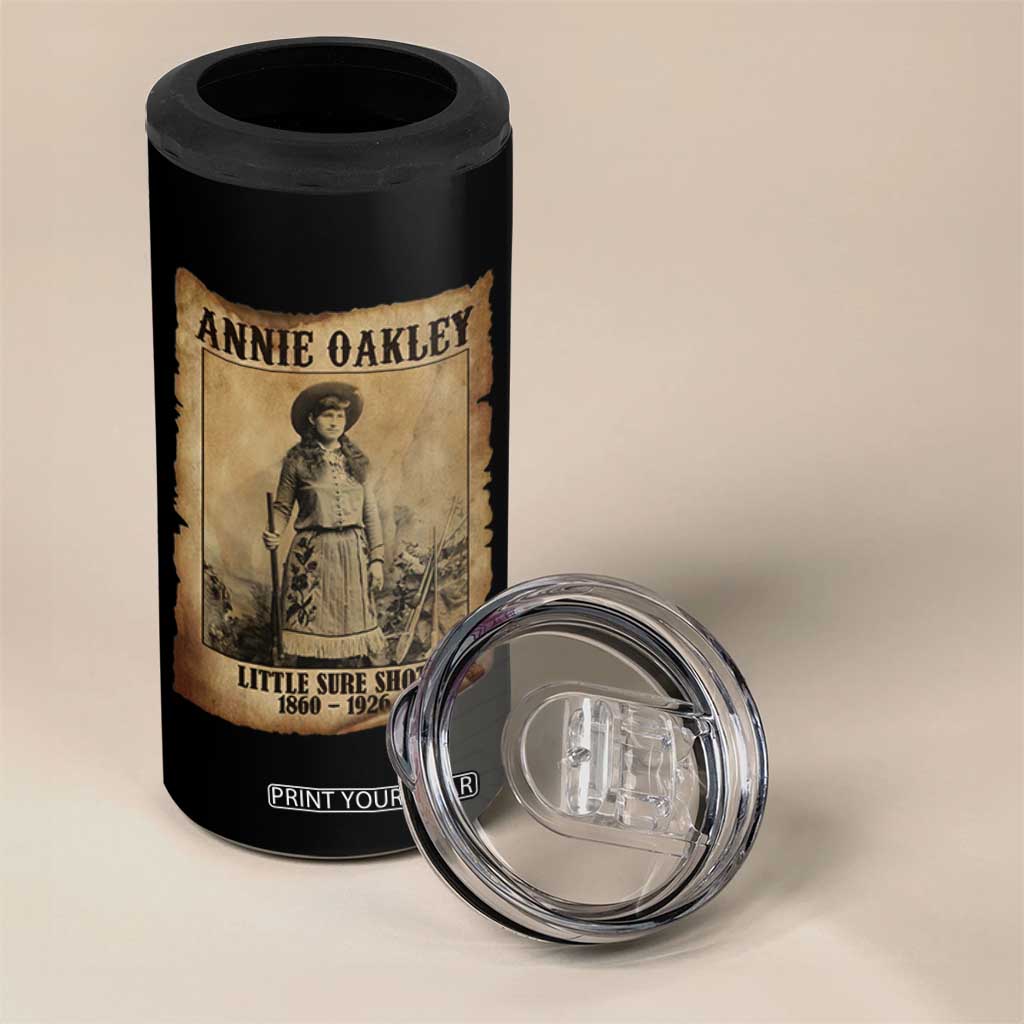 Annie Oakley 4 in 1 Can Cooler Tumbler Little Sure Shot The Legendary Cowgirl TS11 Print Your Wear