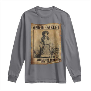 Annie Oakley Long Sleeve Shirt Little Sure Shot The Legendary Cowgirl TS11 Charcoal Print Your Wear