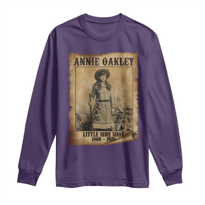 Annie Oakley Long Sleeve Shirt Little Sure Shot The Legendary Cowgirl TS11 Purple Print Your Wear