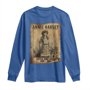 Annie Oakley Long Sleeve Shirt Little Sure Shot The Legendary Cowgirl TS11 Royal Blue Print Your Wear