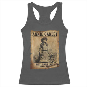 Annie Oakley Racerback Tank Top Little Sure Shot The Legendary Cowgirl TS11 Dark Heather Print Your Wear
