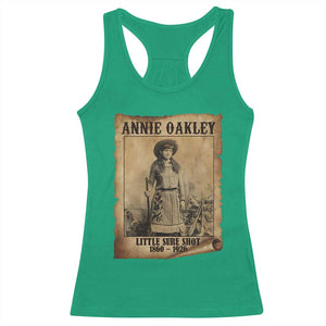 Annie Oakley Racerback Tank Top Little Sure Shot The Legendary Cowgirl TS11 Irish Green Print Your Wear