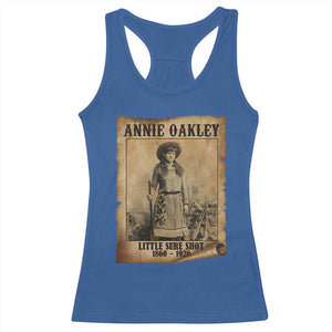 Annie Oakley Racerback Tank Top Little Sure Shot The Legendary Cowgirl TS11 Royal Blue Print Your Wear