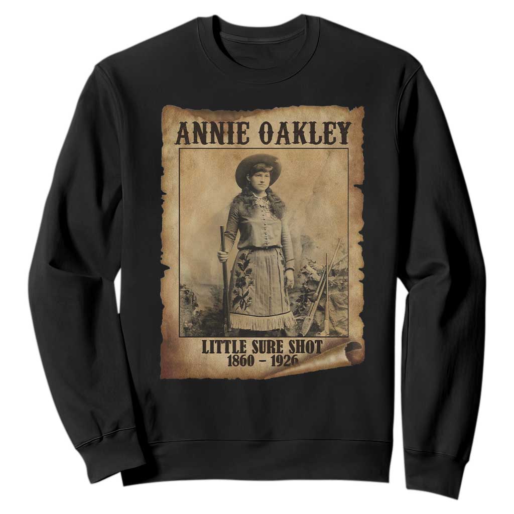 Annie Oakley Sweatshirt Little Sure Shot The Legendary Cowgirl TS11 Black Print Your Wear