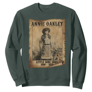 Annie Oakley Sweatshirt Little Sure Shot The Legendary Cowgirl TS11 Dark Forest Green Print Your Wear