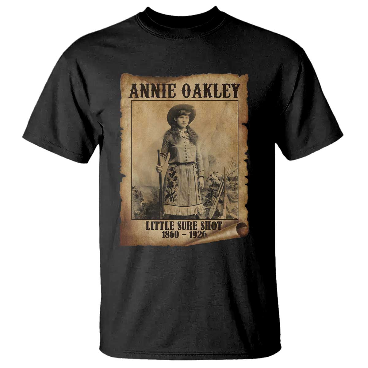 Annie Oakley T Shirt Little Sure Shot The Legendary Cowgirl TS11 Black Print Your Wear