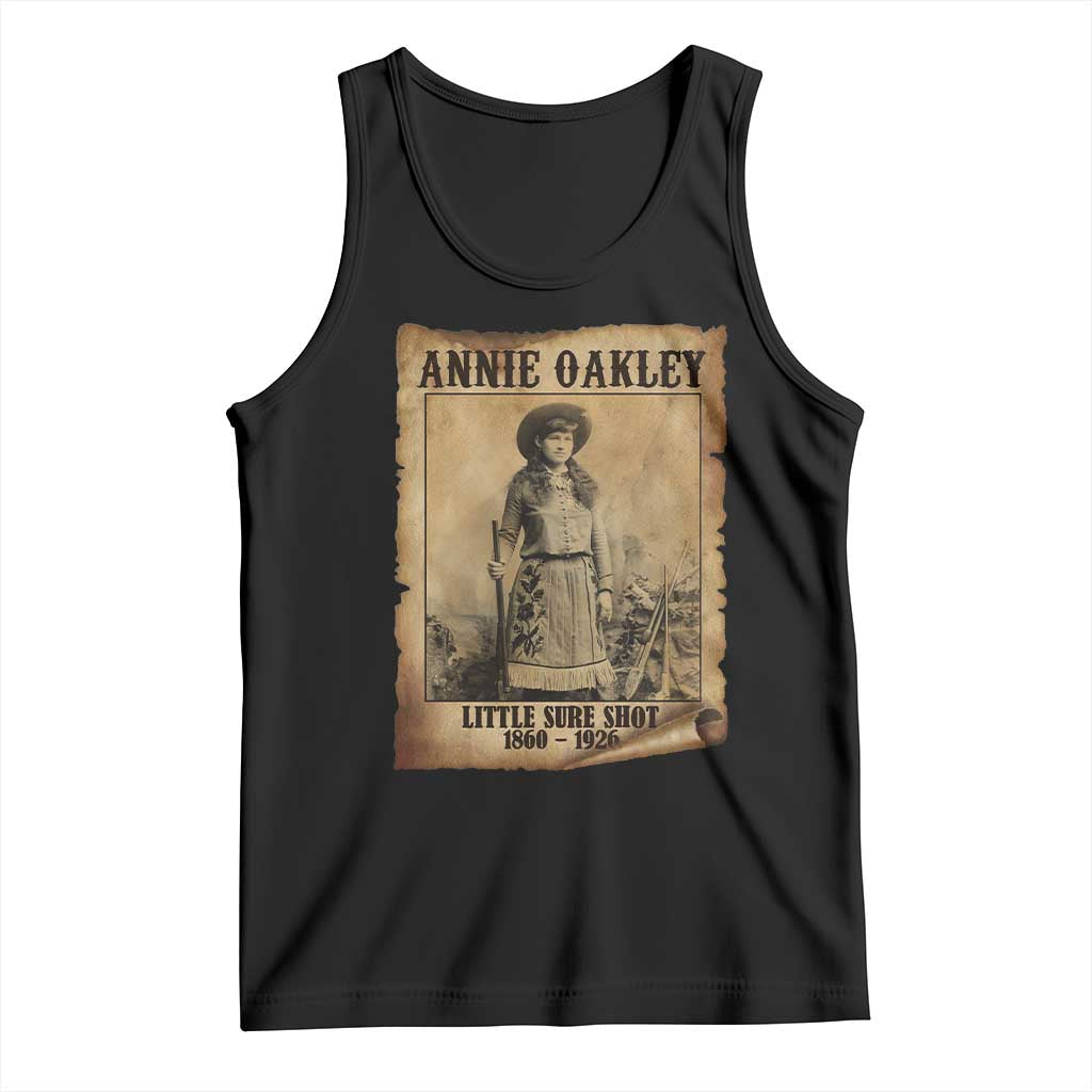 Annie Oakley Tank Top Little Sure Shot The Legendary Cowgirl TS11 Black Print Your Wear