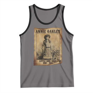 Annie Oakley Tank Top Little Sure Shot The Legendary Cowgirl TS11 Deep Heather Black Print Your Wear