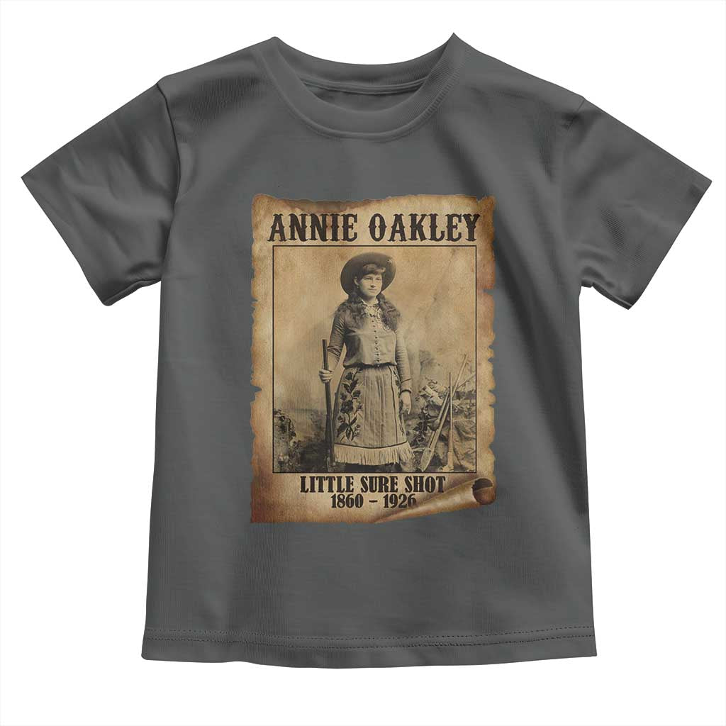 Annie Oakley Toddler T Shirt Little Sure Shot The Legendary Cowgirl TS11 Dark Heather Print Your Wear