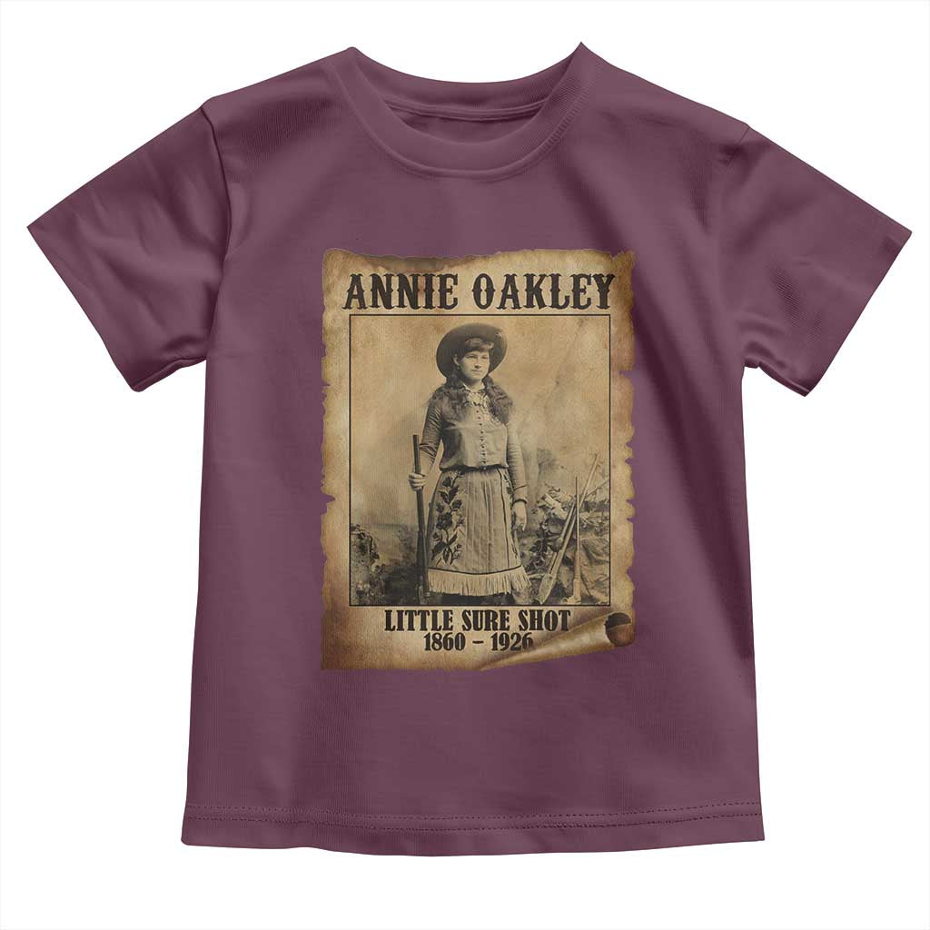 Annie Oakley Toddler T Shirt Little Sure Shot The Legendary Cowgirl TS11 Maroon Print Your Wear