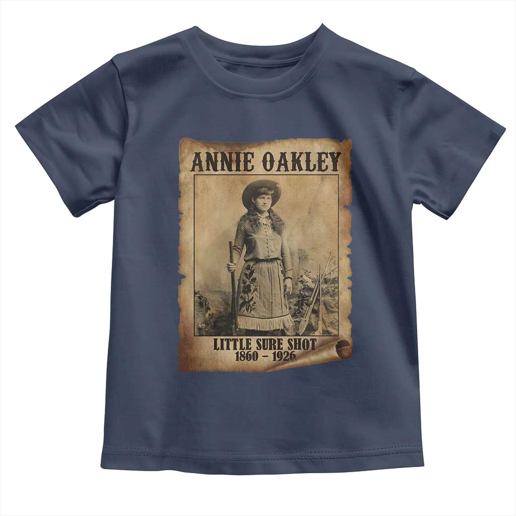 Annie Oakley Toddler T Shirt Little Sure Shot The Legendary Cowgirl TS11 Navy Print Your Wear
