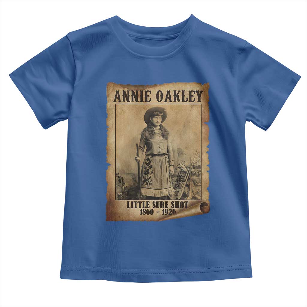 Annie Oakley Toddler T Shirt Little Sure Shot The Legendary Cowgirl TS11 Royal Blue Print Your Wear