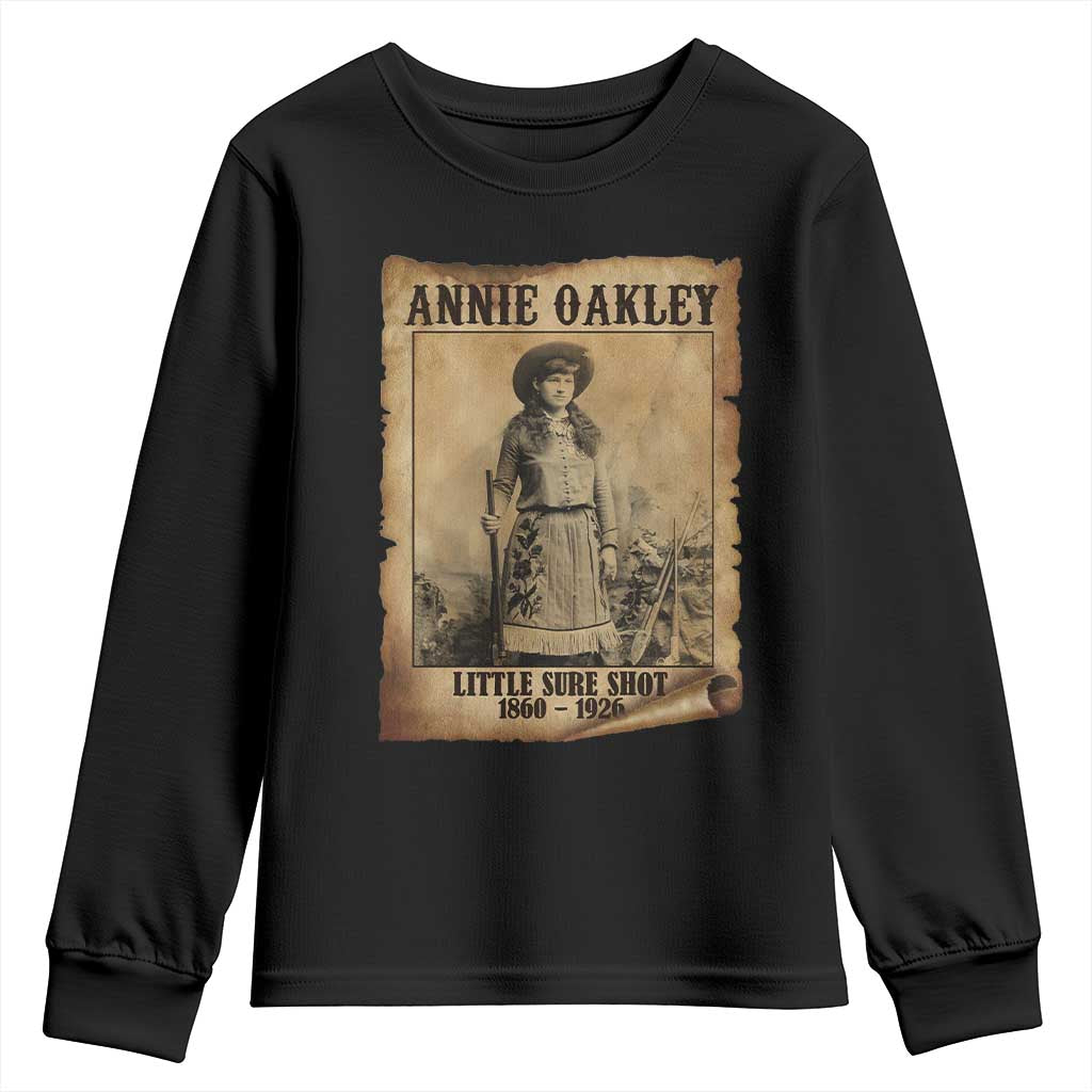 Annie Oakley Youth Sweatshirt Little Sure Shot The Legendary Cowgirl TS11 Black Print Your Wear